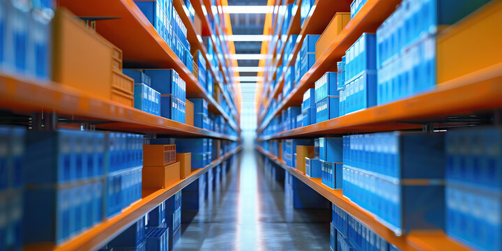 Bright Blue and Orange Bars Represent Office Supplies Inventory Tracking