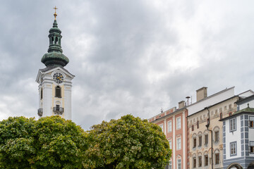 Fototapeta premium Stadtpfarrkirche in Freistadt | Österreichische Stadtgemeinde im Unteren Mühlviertel