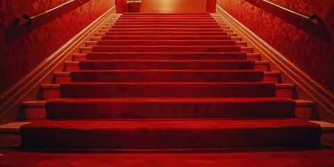 Red Welcome Carpet on Staircase