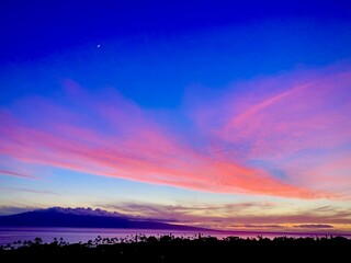 Sunset over the ocean 