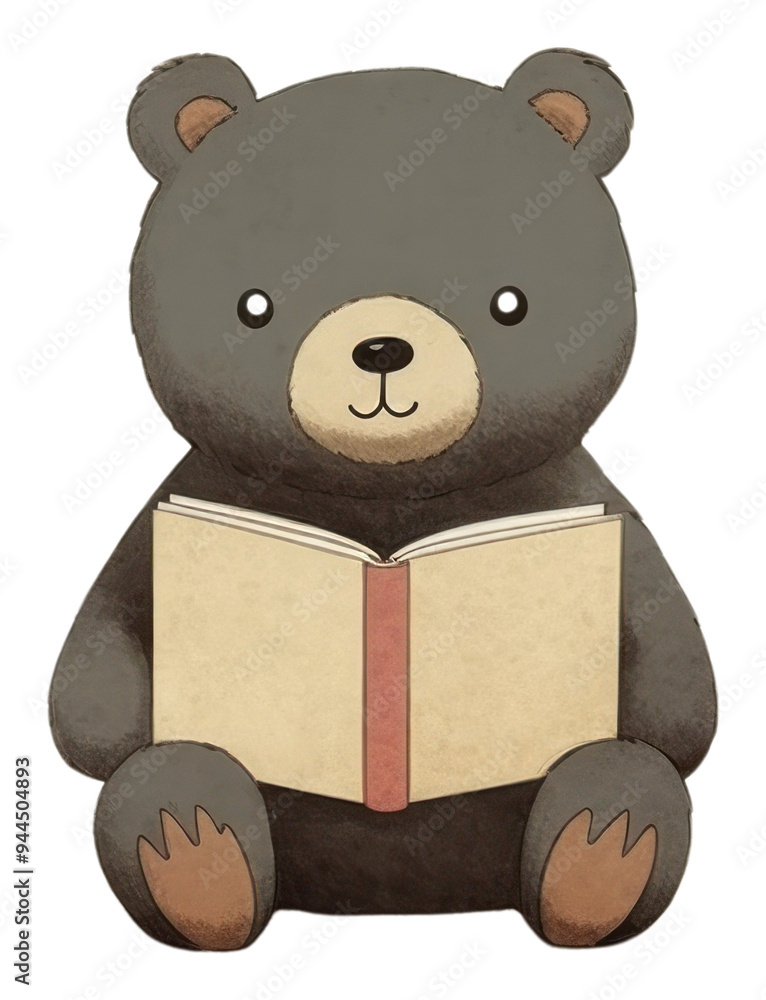 Canvas Prints png reading book bear children book.