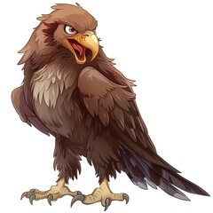 Naklejka premium Eagle Anger fantasy animal cartoon isolated whitebackground