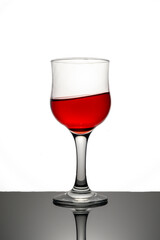 Goblet glass of red wine
