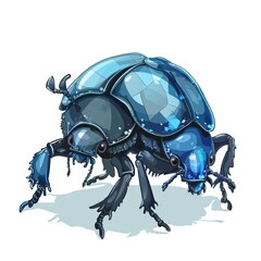 Naklejka premium dung beetle Ice element animal cartoon isolated whitebackground 16:9