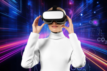 VR glass png mockup, transparent design