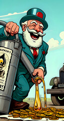 Postcard, happy Oilman's Day, without text. 