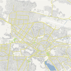 Road map of Kabul in Afghanistan. Contains layered vector with roads water, parks, etc.