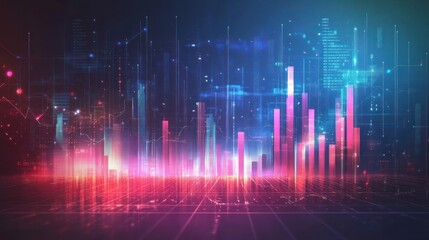 Digital Cityscape: A Vision of Technological Advancement and Data Visualization.