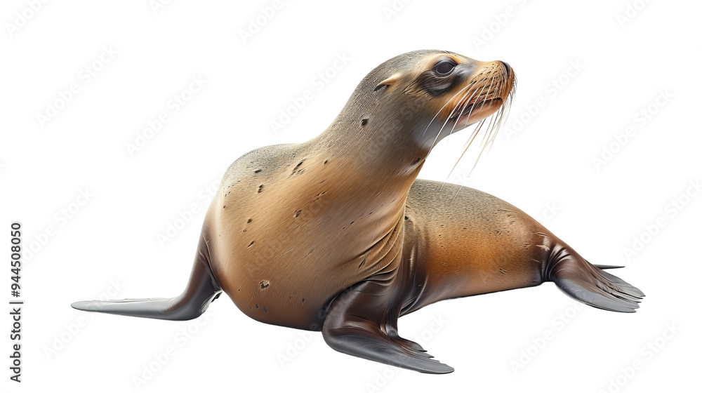 Wall mural sea lion isolated on white background