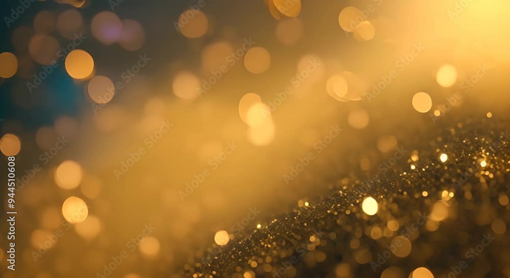 Poster gold glitter background with sparkle shine light confetti abstract motion background shining gold pa