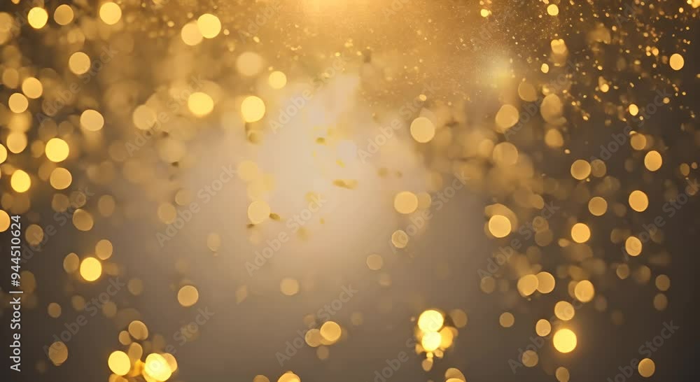 Poster gold glitter background with sparkle shine light confetti abstract motion background shining gold pa
