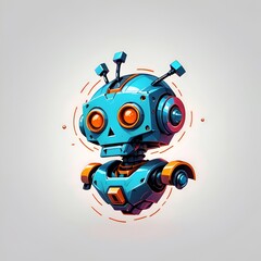 Cute Robot Character Illustration