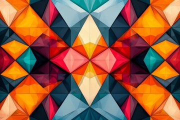 Abstract Geometric Pattern with Vibrant Colors created with Generative AI