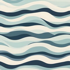 80. **Design a seamless pattern featuring abstract, wavy lines in a soothing oceanic color scheme.**