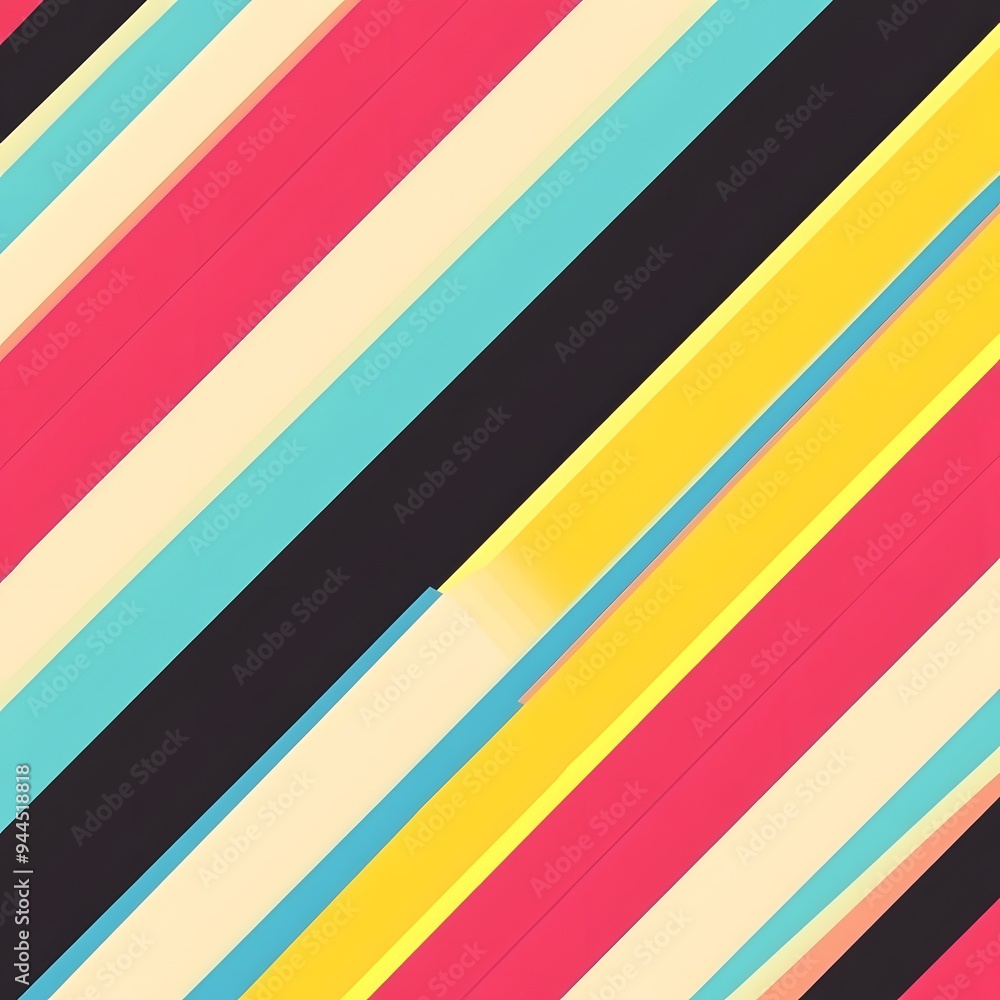 Poster 88. **create a seamless pattern with bold, diagonal stripes in contrasting bright colors.**