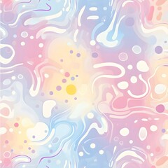 89. **Design a seamless pattern featuring whimsical, abstract shapes in a cool, pastel gradient.**