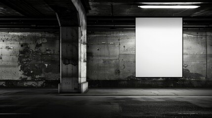 Fototapeta premium Blank Billboard Underneath Bridge.