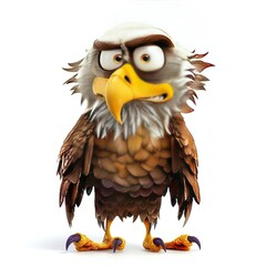Obraz premium Eagle Awe emotion fantasy animal cartoon isolated whitebackground