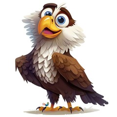Naklejka premium Eagle Awe emotion fantasy animal cartoon isolated whitebackground