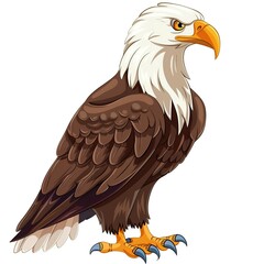 Fototapeta premium Eagle Earth animal cartoon isolated whitebackground