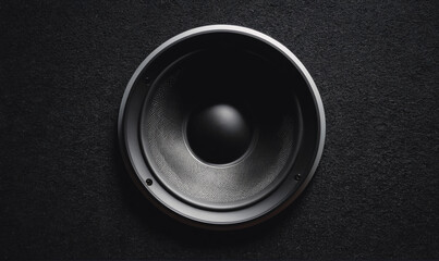 A close-up shot of a speaker cone, capturing the intricate details of its design