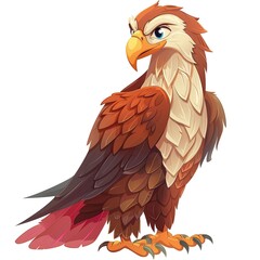 Naklejka premium Eagle ementalist Occupation fantasy animal cartoon isolated whitebackground