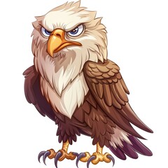 Obraz premium Eagle Empathy emotion fantasy animal cartoon isolated whitebackground