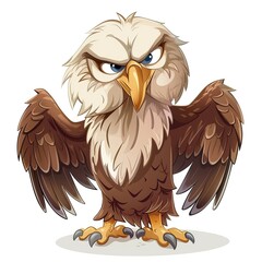 Naklejka premium Eagle Fear emotion fantasy animal cartoon isolated whitebackground