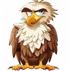 Eagle Guilt emotion fantasy animal cartoon isolated whitebackground