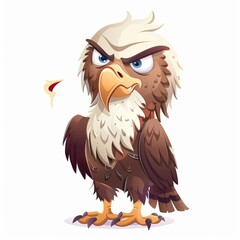 Naklejka premium Eagle Guilt emotion fantasy animal cartoon isolated whitebackground