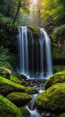 Naklejka premium mountain lake in the morning
