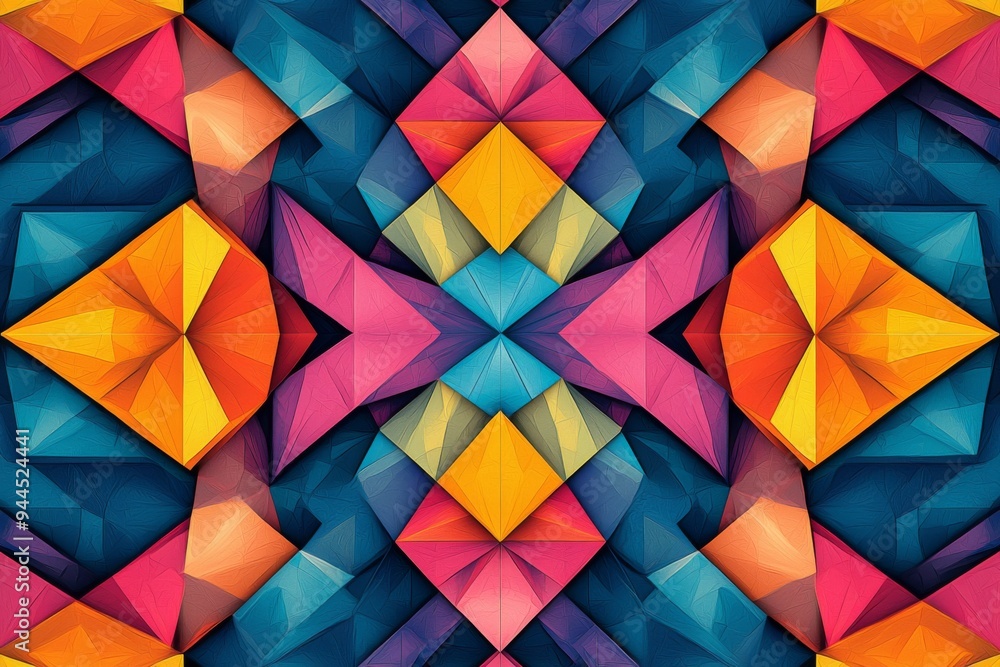 Wall mural abstract geometric pattern with vibrant colors created with generative ai