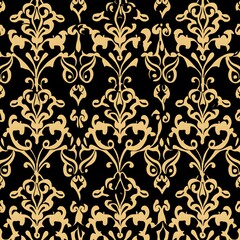 Fototapeta premium 79. **Create a seamless pattern with elegant, monogram designs in a sophisticated black and gold.**