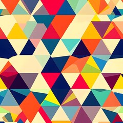 Fototapeta premium 63. **Generate a seamless pattern of abstract, overlapping triangles in a bold, vibrant palette.**