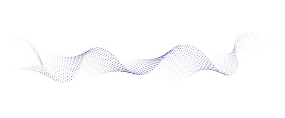 Flowing Dot Wave halftone gradient pattern on transparent background.