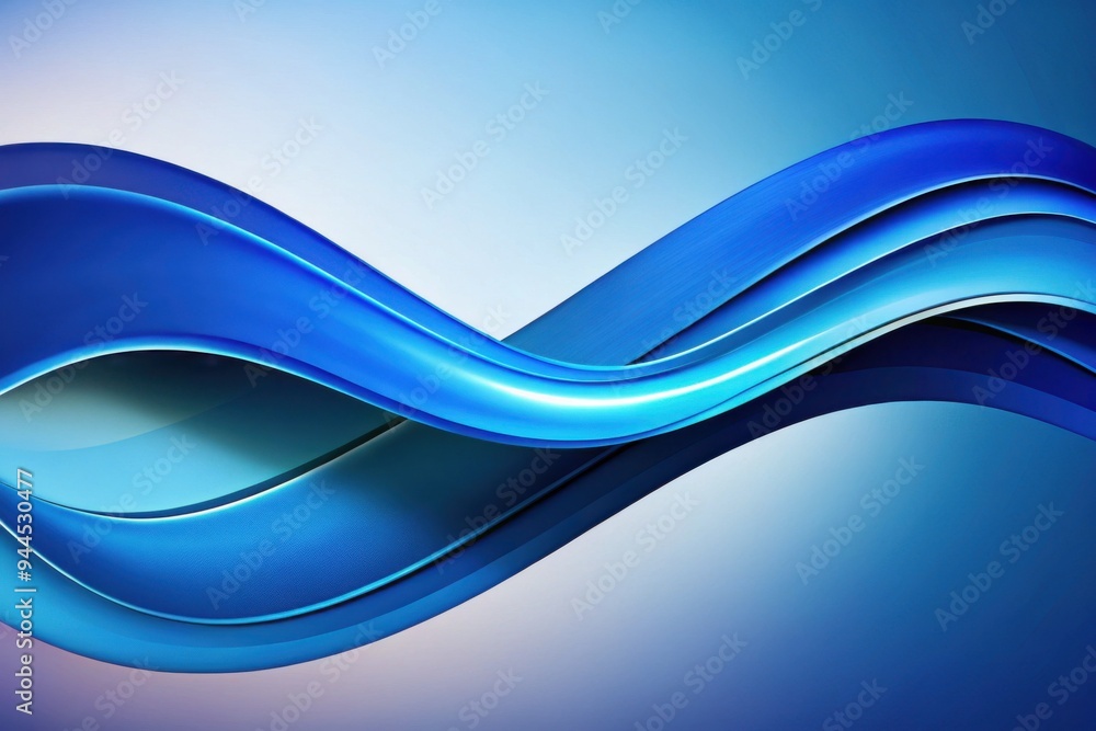 Poster flowing waves of blue intertwine gracefully, creating a sense of serenity and movement in an abstrac