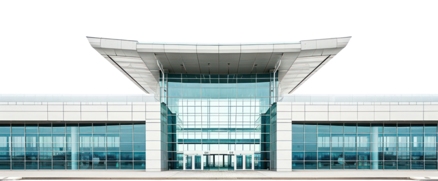 PNG  Airport architecture building white background headquarters. - Powered by Adobe