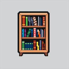 Pixel art illustration Book Shelf. Pixelated Book Case. Book Shelf Case pixelated for the pixel art game and icon for website and video game. old school retro.