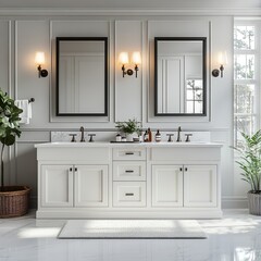 Luxurious bathroom with an elegant freestanding double tub, designed for a spa-like experience picture