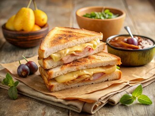  ham and pear grilled cheese sandwich