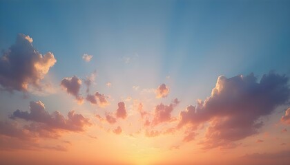 Fototapeta premium A sunset showcasing a spectrum of colors in the sky, with hues blending from warm oranges and pinks to cooler purples and blues. Ideal for capturing the beauty of twilight,