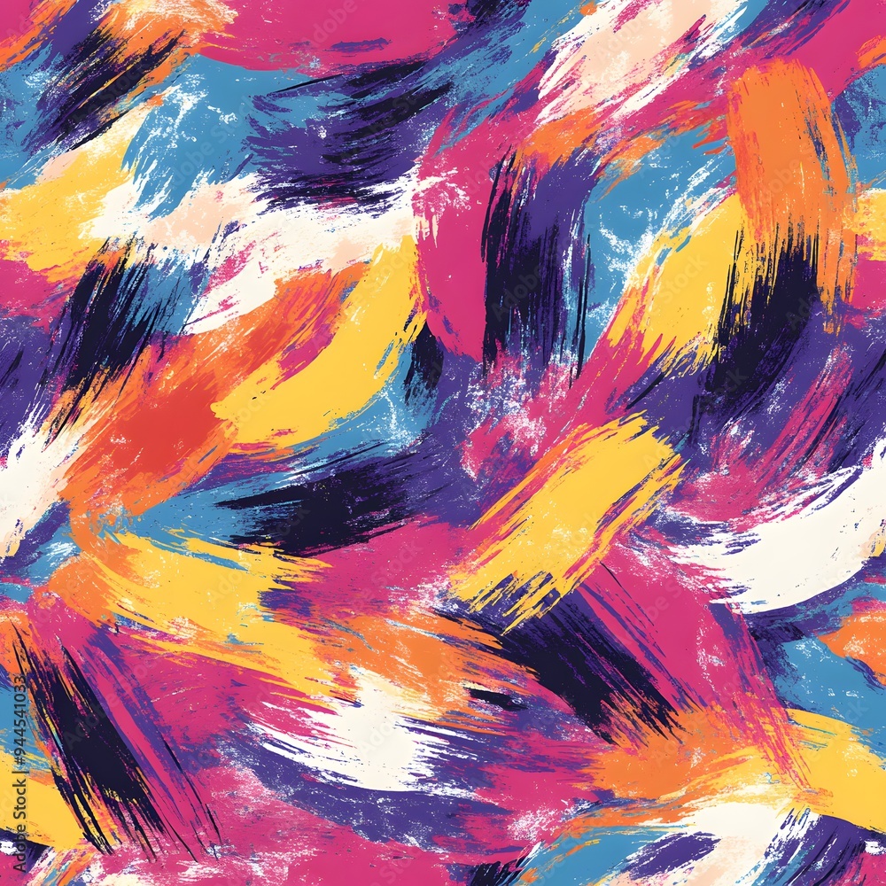 Poster 48. **generate a seamless pattern of colorful, abstract brush strokes in a freeform design.**