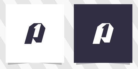 Letter P 1 Icon Logo Design