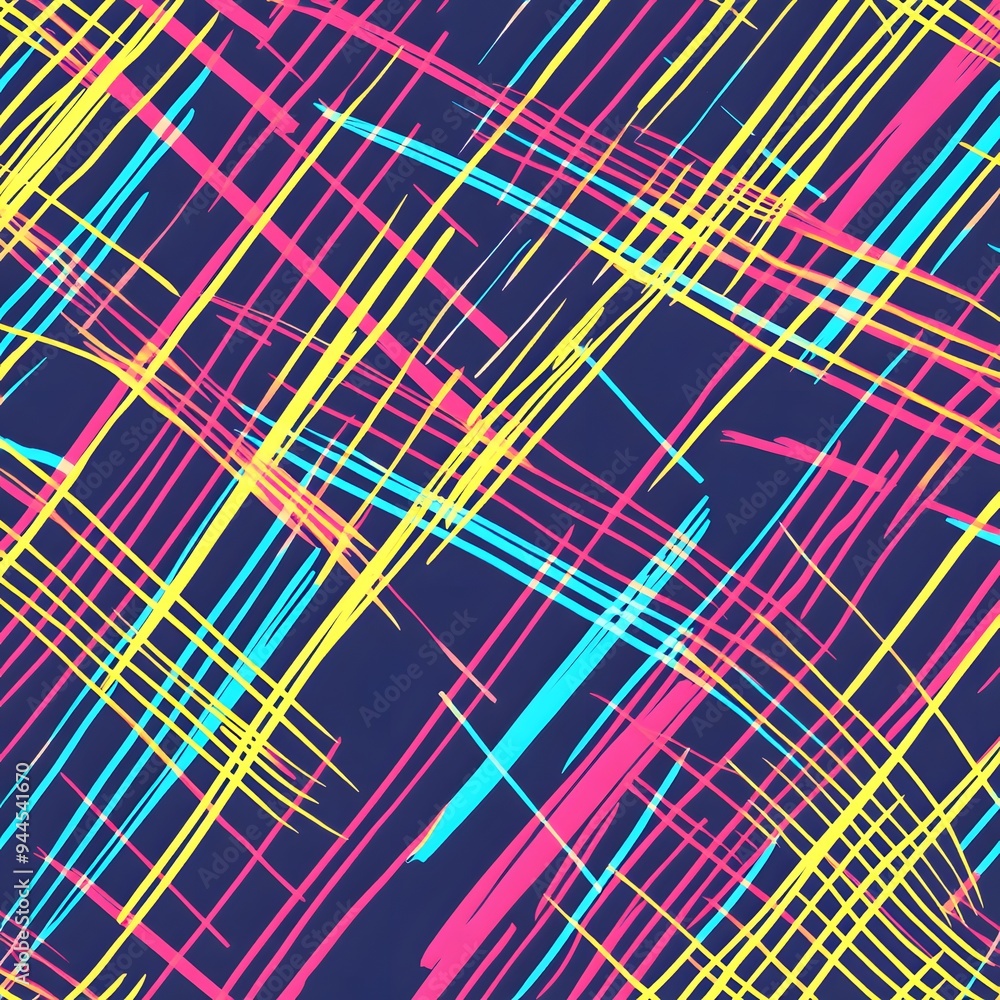 Poster 37. **create a seamless pattern with retro, 80s-inspired grid lines in neon colors.**