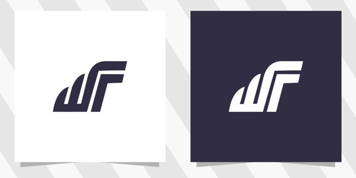 letter wf fw logo design vector