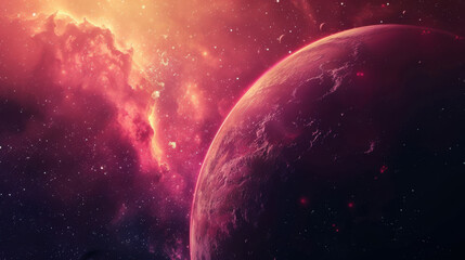 Obraz premium vibrant image of planets in outer space, closeup of one planet, highly detailed, award winning, 4k, ultra HD, incredibly detailed