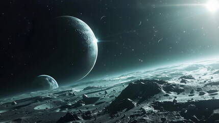 space scene, masterpiece, a lot of planets and moons, otherworldly, mind blowing