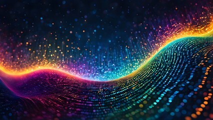 A colorful wave of light with many different colors