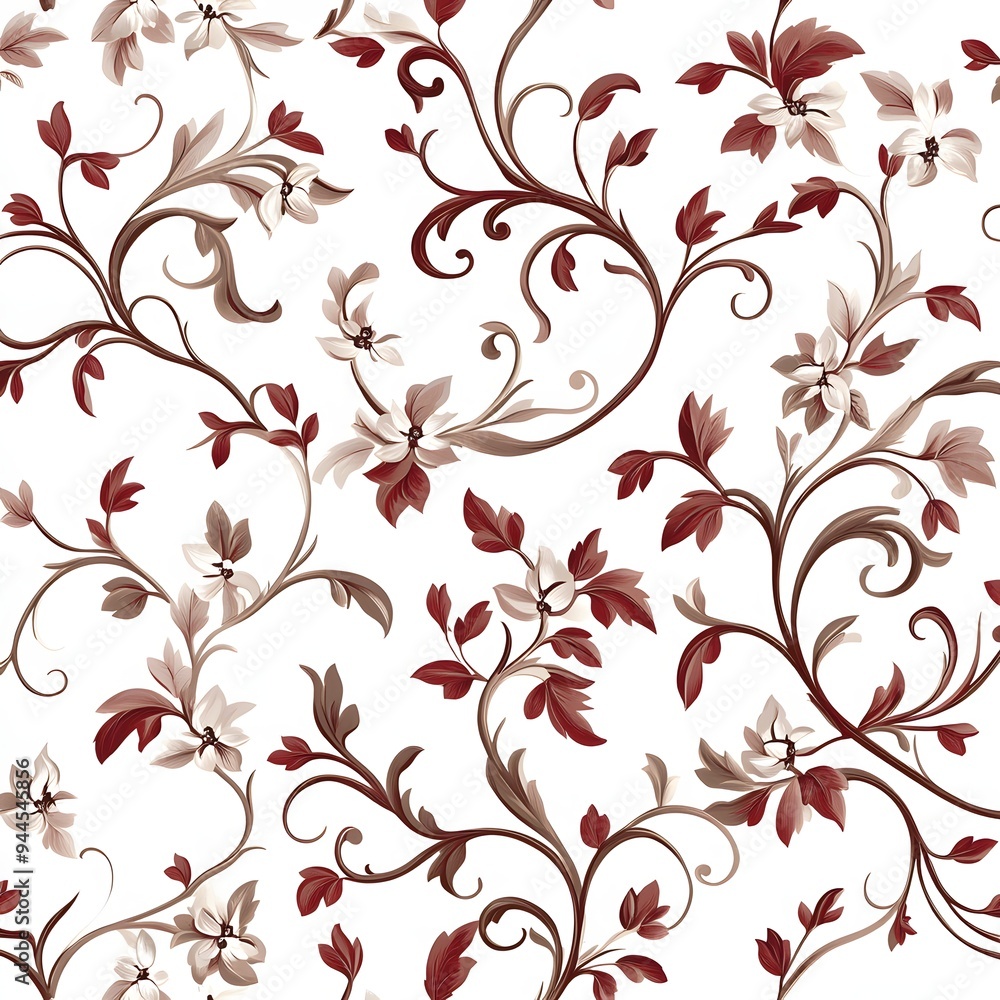 Poster 26. **design a seamless pattern with intricate, scrolling floral vines in a classic, elegant style.*