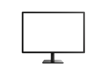 Blank screen monitor mockup. Transparent background, PNG file.